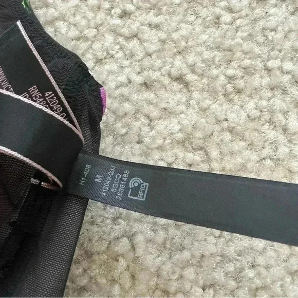 Victoria Secret PINK Sports Bralette Bra Black Purple Racerback Strappy Size Med - Picture 7 of 13